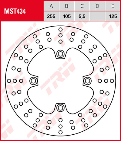 TRW Rotor MST434 Rigido
