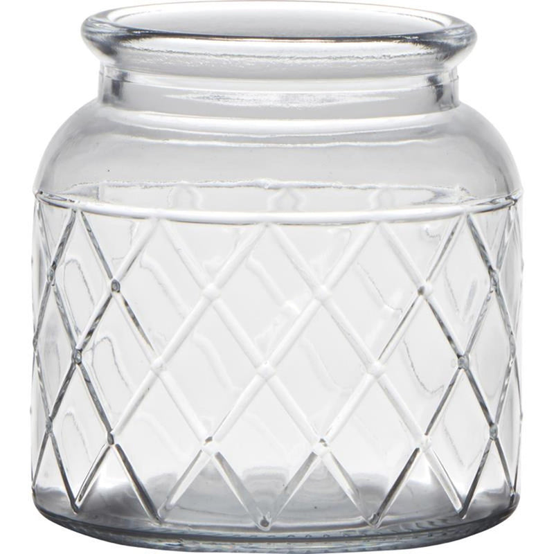 Hakbijl glass brussel vaas glas met motief ø10xh10,5cm