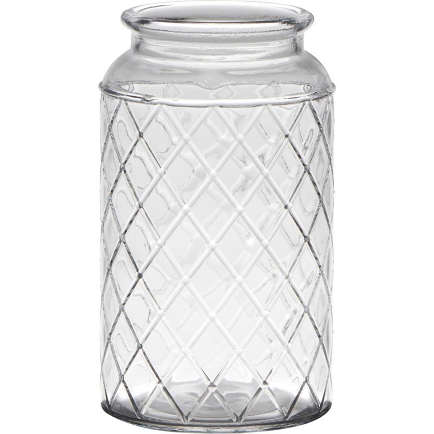 Hakbijl glass brussel vaas glas met motief ø10xh18cm