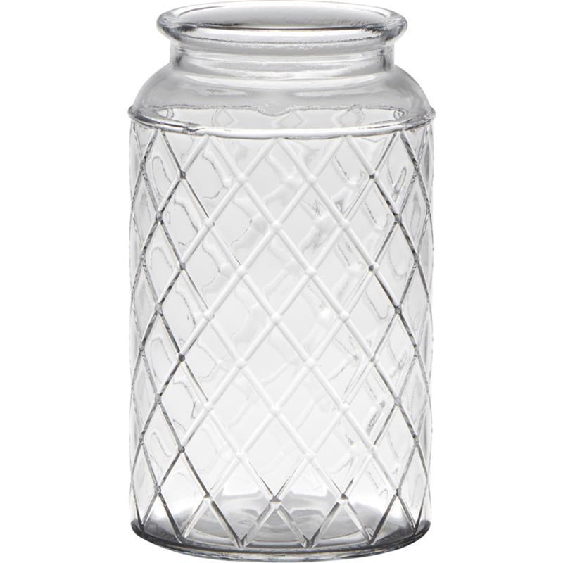 Hakbijl glass brussel vaas glas met motief ø10xh18cm