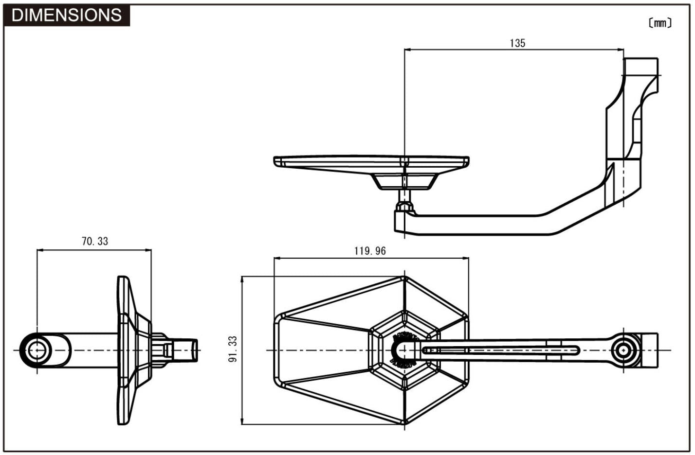 Daytona Mirrors Hexagon aluminio std sw e-mark