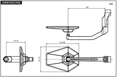 Daytona Mirrors Hexagon aluminio std sw e-mark