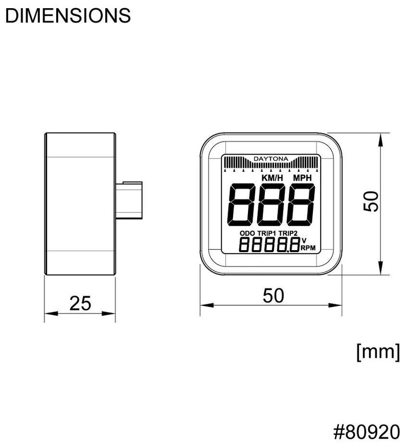 Daytona tachimetro cubo m velocità alu sw