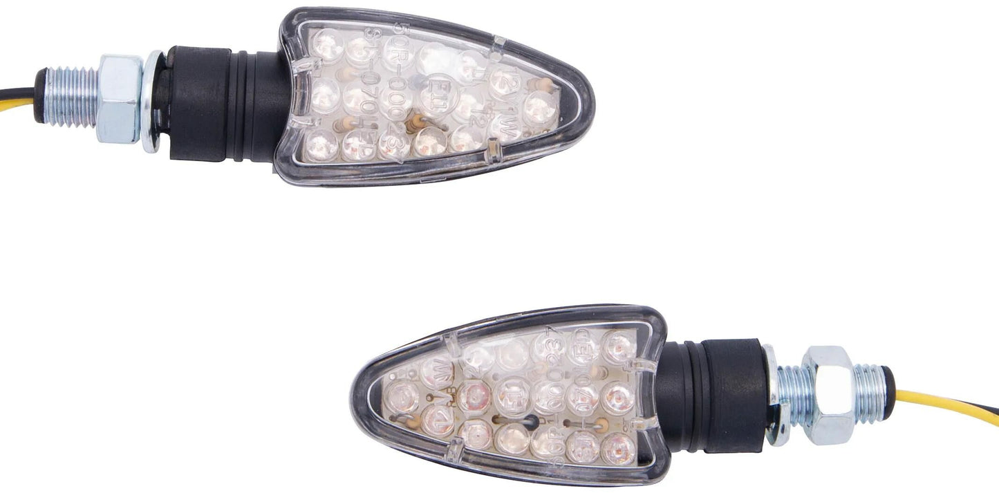 Spec-x Indicatore LED freccia Indicatore di direzione LED ar nero, manica corta, coppia