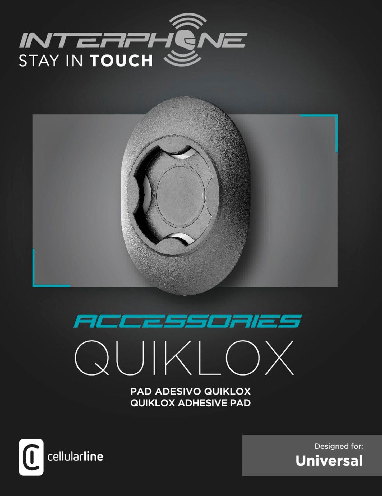 Porta cellulare interphone piastra quiklox quicklox z. adesivo cellulare ba