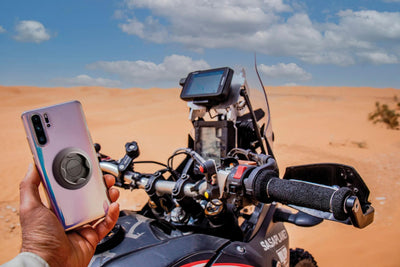 Porta cellulare Interphone Quiklox con sistema di fissaggio, Caseholder Q-lox da manubrio + adesivo