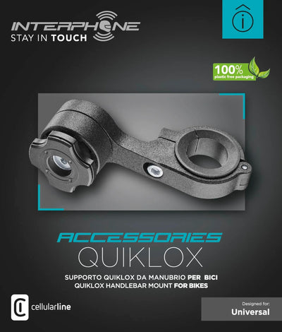 Porta cellulare interphone quiklox porta custodia q-lox per manubrio bicicletta