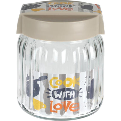Excellent houseware voorraadpot glas 1l met deksel