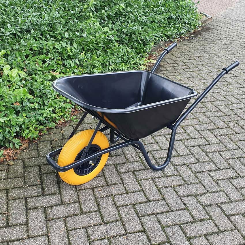MM productos carretilla contenedor plástico 85L negro desmontado NML rueda 1