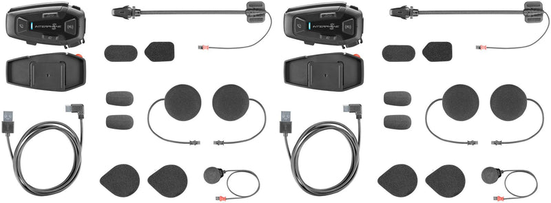 Interphone sistema di comunicazione casco u-com 8 r casco com.system interp. kit doppio u-com 8r