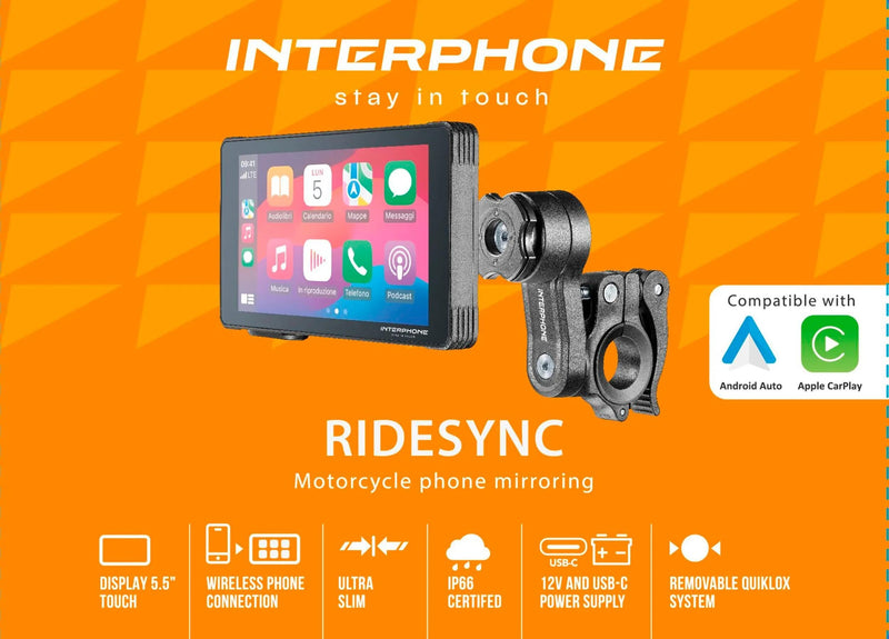 Sistema di infotainment interfono ridesync. gioco di auto ridesync, Android Auto