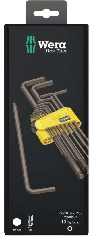 Imp wera 950 13 hex-plus erial 1 sb set di chiavi esagonali | laser nero | 13 pezzi - 05021721001