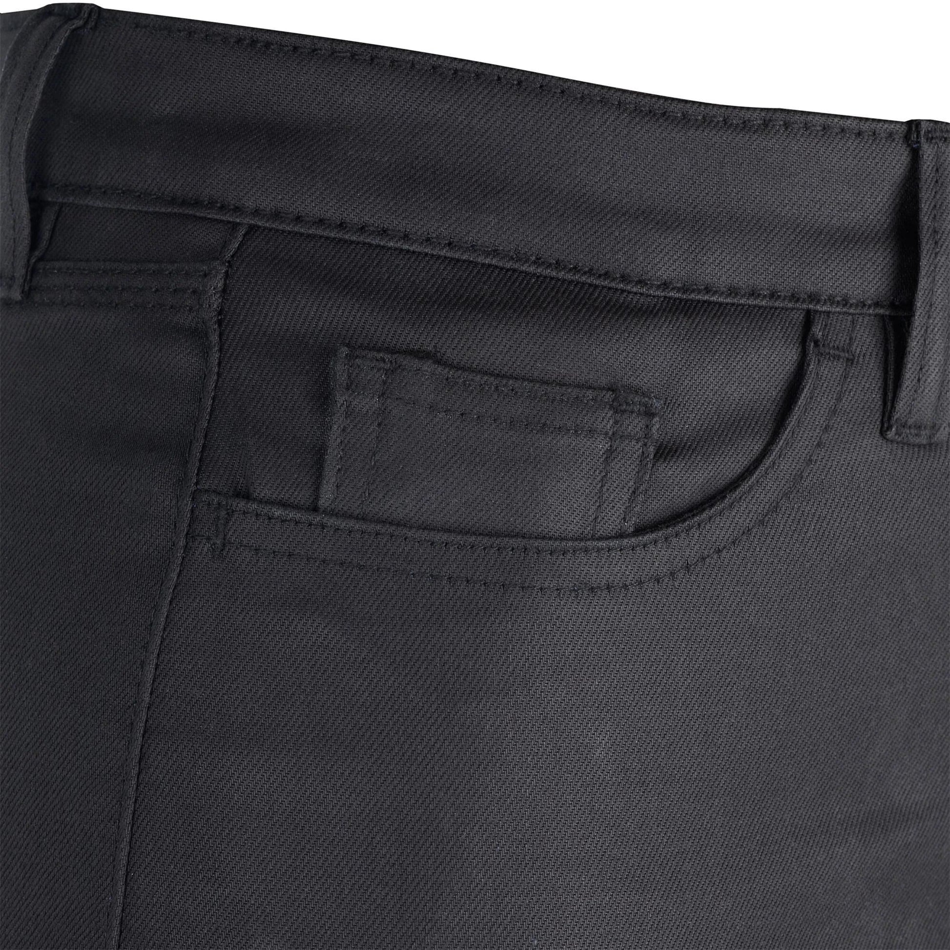 Pantaloni di Oxford tra cui donne cerate nere di dimensioni lunghe 10