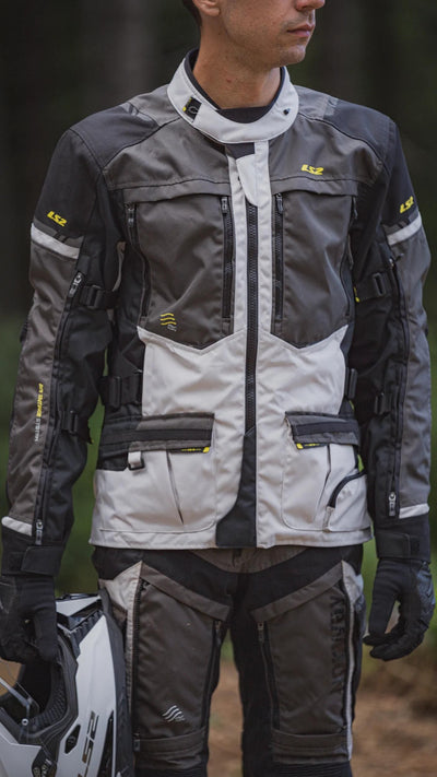 Chaqueta ls2 norway chaqueta norway hombre negro gris amarillo m