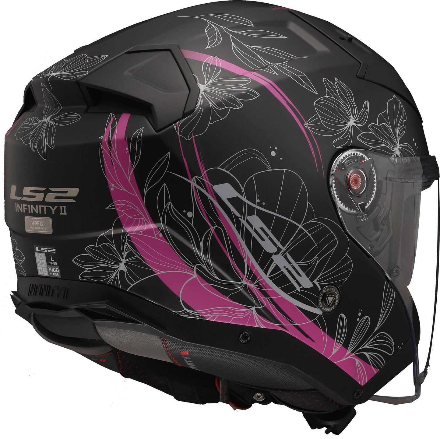 Casco jet Ls2 “of603 Infinity ii lotus” casco of603 infi. ii loto xs nero rosa