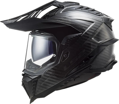 Casco enduro Ls2 mx701 explorer carbonio solido, materiale: carbonio laccato, casco con doppia chiusura a D mx701 exp.car. solido xs nero