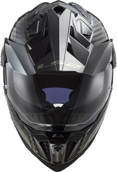 Casco enduro Ls2 mx701 explorer carbonio solido, materiale: carbonio laccato, casco con doppia chiusura a D mx701 exp.car. solido xs nero
