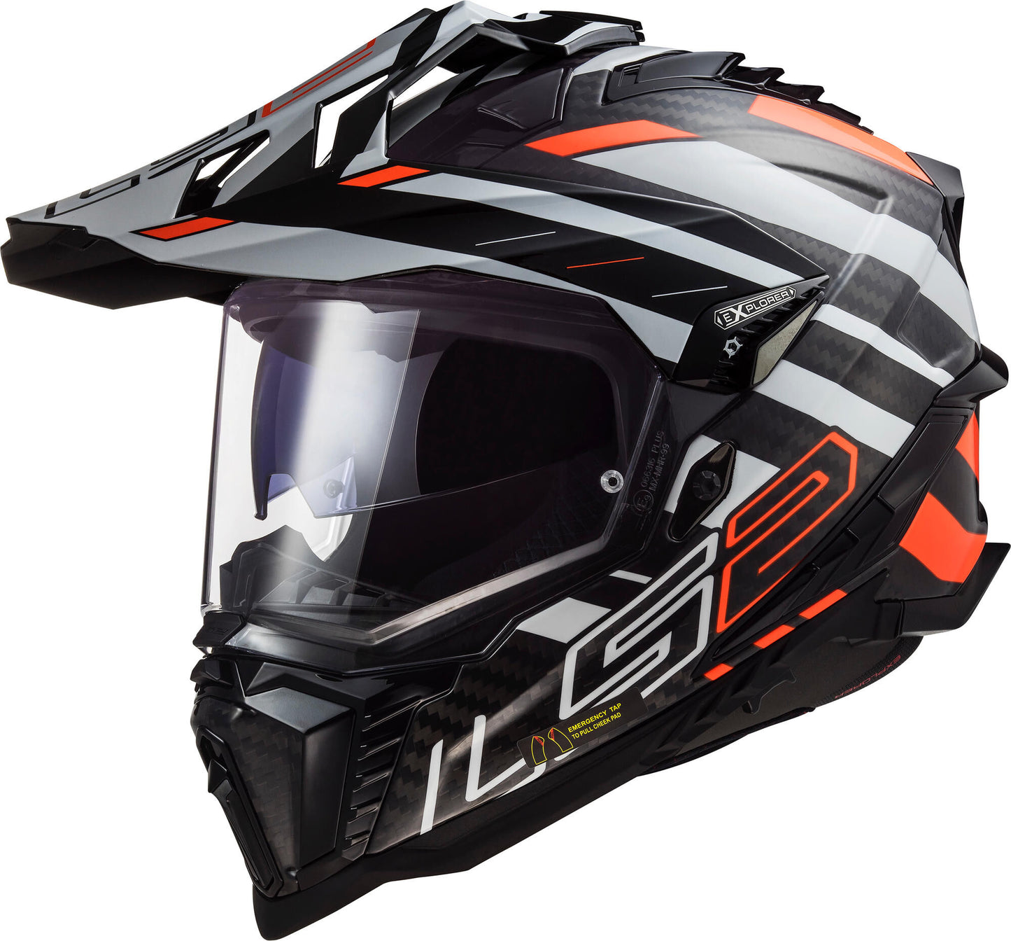 Casco enduro Ls2 mx701 explorer carbon edge. casco mx701 exp.auto. bordo l bl. bianco o