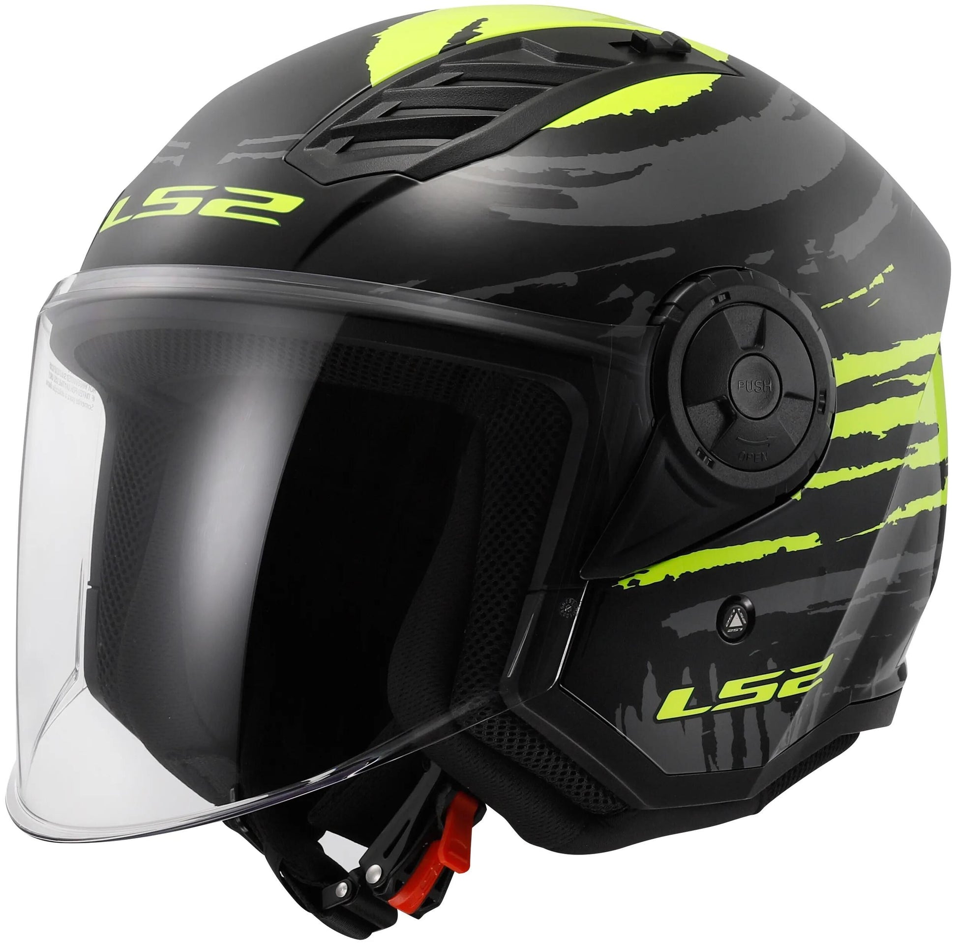 Casco jet Ls2 of616 airflow ii brush casco of616 airfl.ii brush l nero giallo
