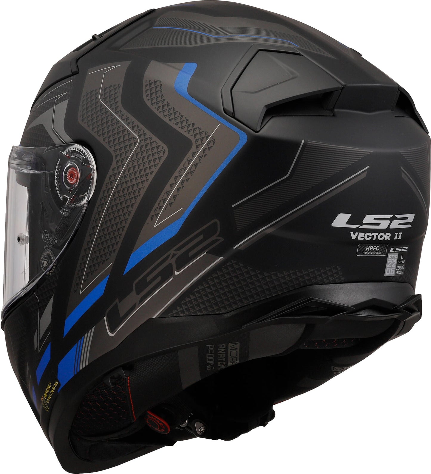 Casco integral LS2 FF811 Vector II Alizer, casco FF811 Vect. II Alizer XXL negro azul
