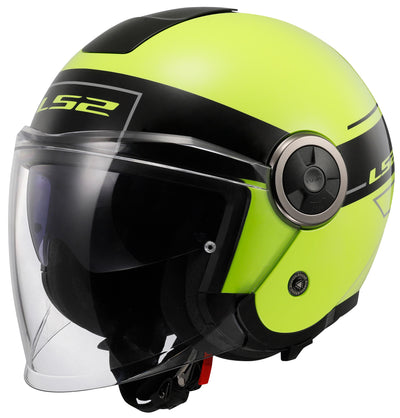 Ls2 of620 casco jet classico di classe casco of620 classe di classe. m nero giallo