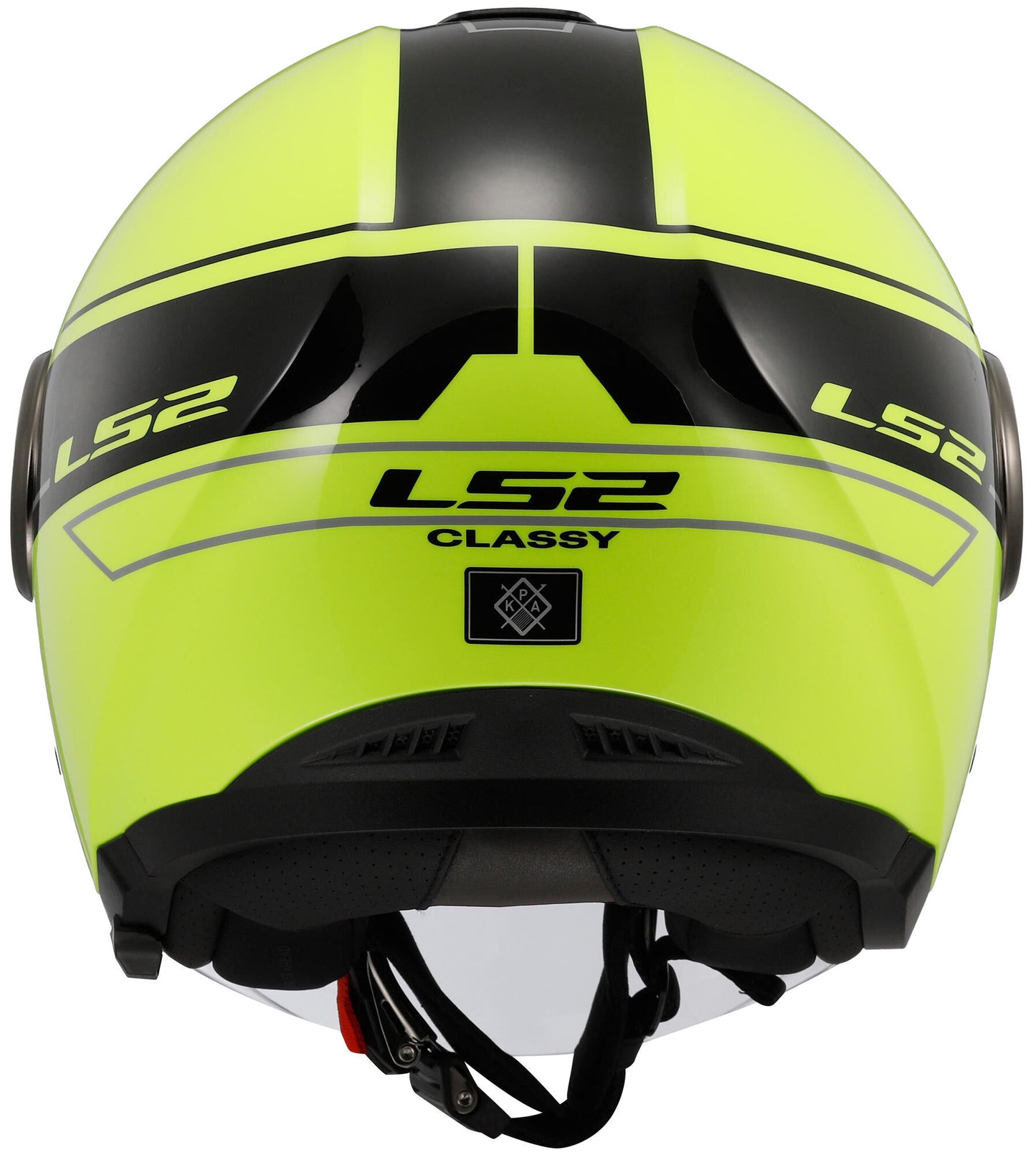Ls2 de 620 casco jet clásico con clase casco de 620 clase con clase. m negro amarillo
