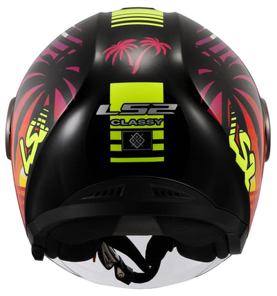Ls2 jet helmet of620 classy palm helmet of620 classy palm s black