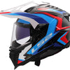 Casco enduro ls2 mx701 explorer carbon frontier ii, visor solar interno, removible, lavable, hipoalergénico y transpirable, correa de barbilla reforzada, almohadillas de rescate para mejillas, casco con doble forro d mx701 expl. car.fr.ii s wh azul bl
