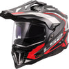 Casco enduro ls2 mx701 explorer carbon frontier ii, visor solar interno, removible, lavable, hipoalergénico y transpirable, correa de barbilla reforzada, almohadillas de rescate para mejillas, casco con doble forro d mx701 expl. car.fr.ii m rojo negro