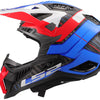 Ls2 crosshelm mx703 x-force galuo helmet x-force galuo white red blue size xl
