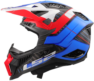 Ls2 motocross helmet MX703 x-force galuo, breathable and hypoallergenic. helmet x-force galuo white red blue gr. l