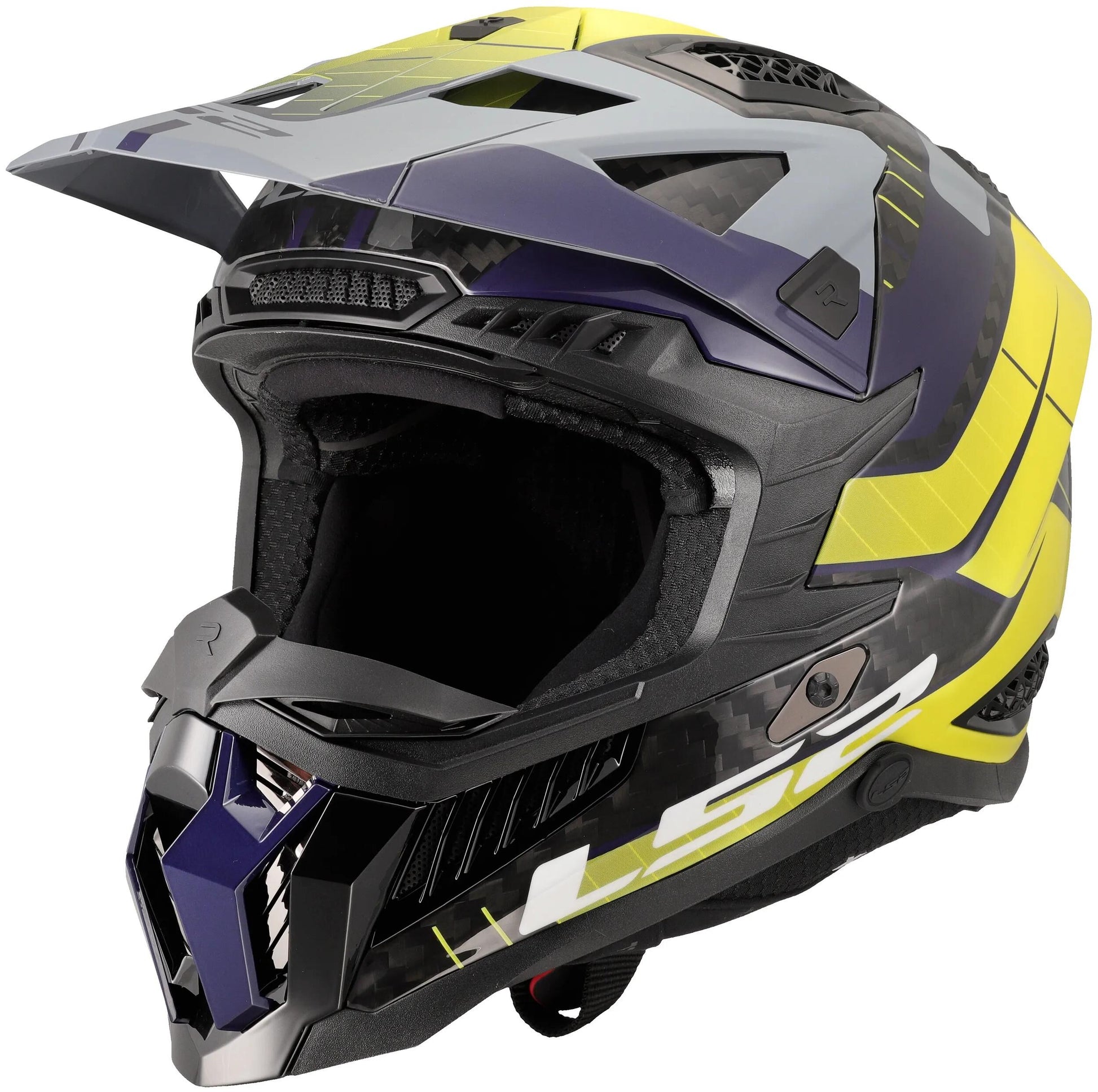 Casco motocross ls2 MX703 x-force galuo, transpirable e hipoalergénico. casco x-force galuo gris amarillo neón gr. m