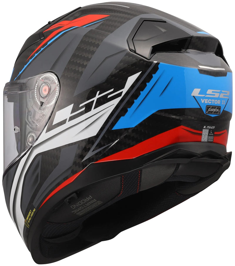 Casco integrale Ls2 ff811 vector ii carbon savage. casco ff811 vettore i c selvaggio bianco blu rosso s