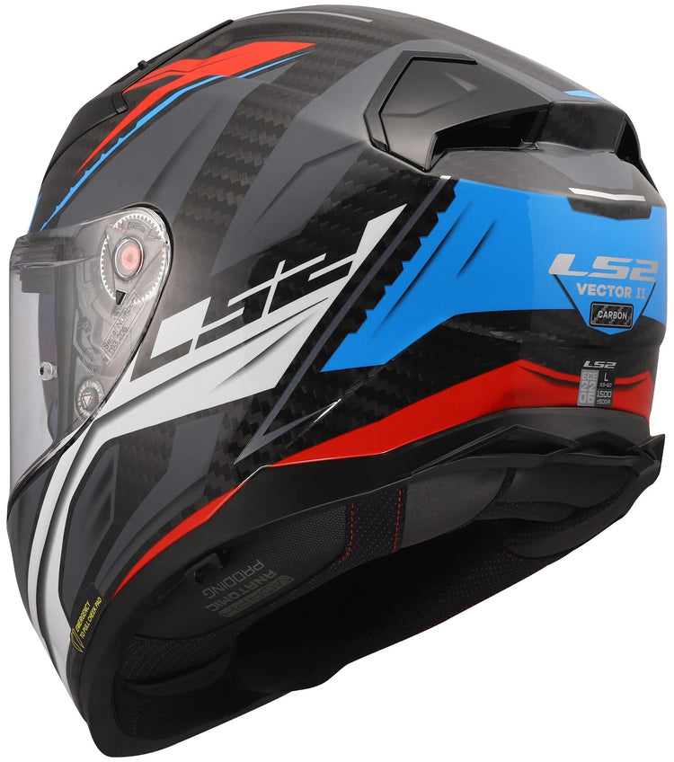 Ls2 integralhelm ff811 vector ii carbon savage ff811 vector ii helme c savage white blue red l