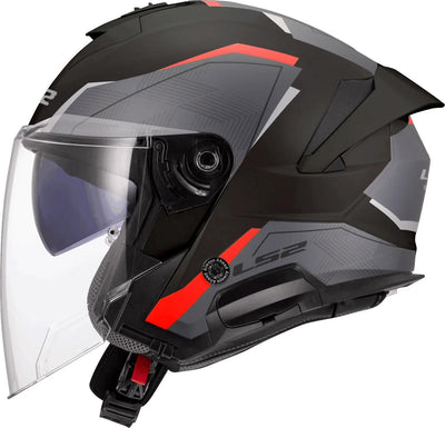 Ls2 jet helmet of618 verso ii air helmets of618 verso i air black red gr. m