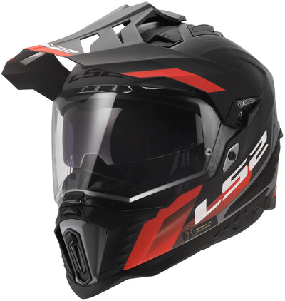 Casco enduro Ls2 mx701 explorer hexa casco mx701 explorer hexa nero opaco rosso grigio