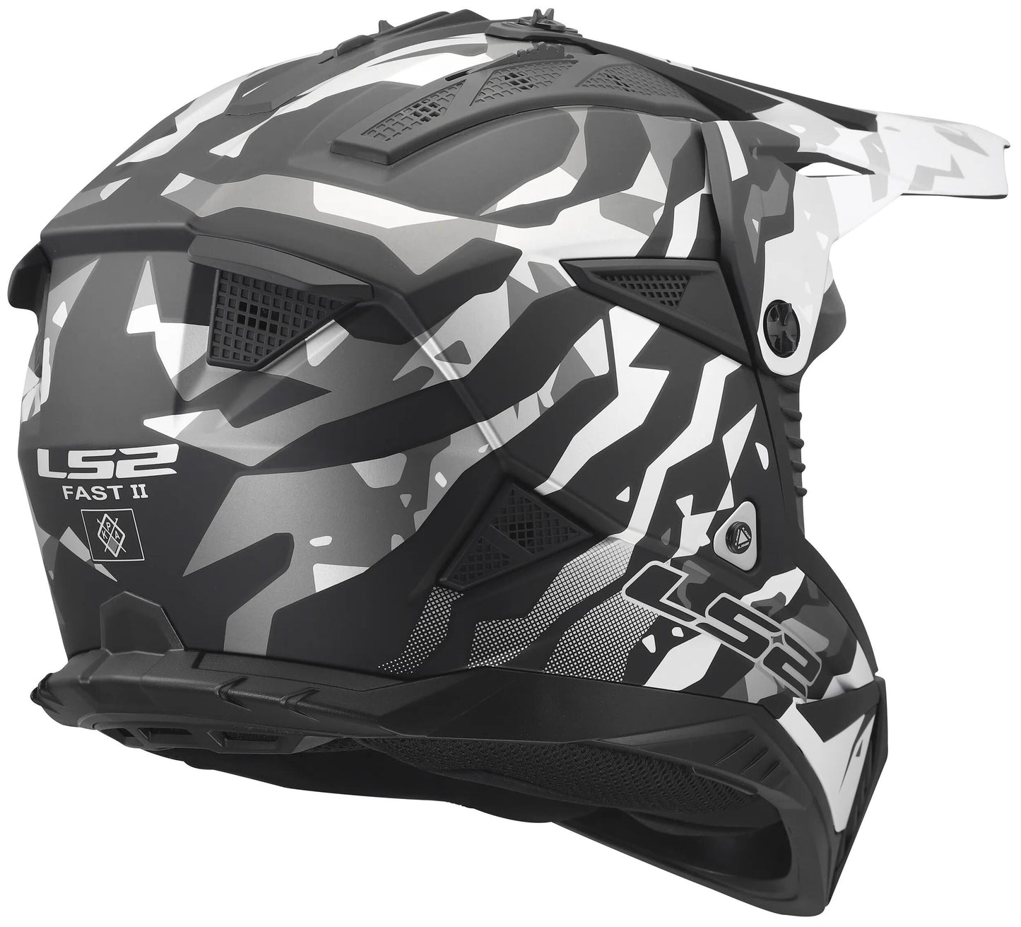 Casco motocross Ls2 mx708 fast ii grotesk casco mx708 fast ii grotesque nero opaco grigio