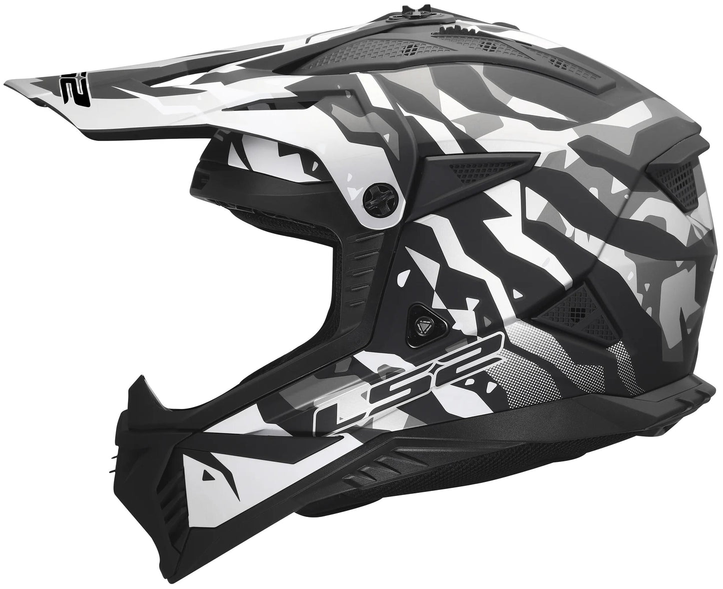 Casco motocross Ls2 mx708 fast ii grotesk casco mx708 fast ii grotesque nero opaco grigio