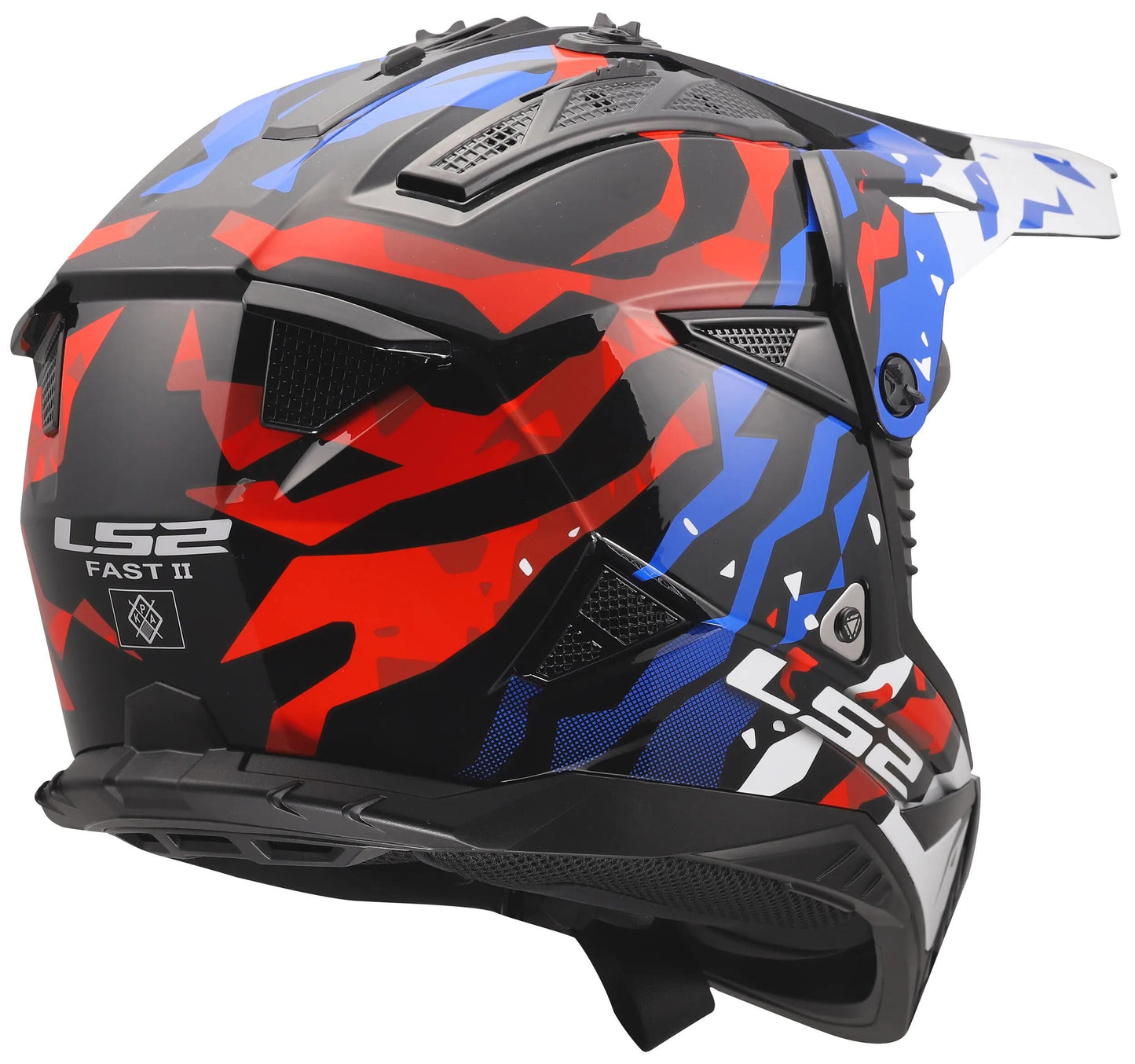 Casco motocross Ls2 mx708 fast ii grotesk casco mx708 fast ii grotesque bianco bl rosso xs