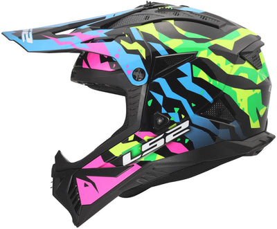 Casco motocross Ls2 mx708 fast ii grotesque casco mx708 fast ii grotesque bl rosa verde x