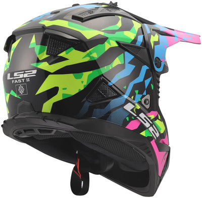 Casco motocross Ls2 mx708 fast ii grotesque casco mx708 fast ii grotesque bl rosa verde x