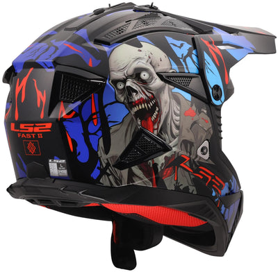 Casco motocross ls2 mx708 fast ii zombie casco mx708 fast ii zombie negro rojo azul gr.