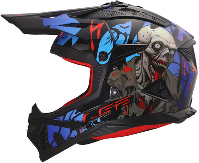 Casco motocross ls2 mx708 fast ii zombie casco mx708 fast ii zombie negro rojo azul gr.
