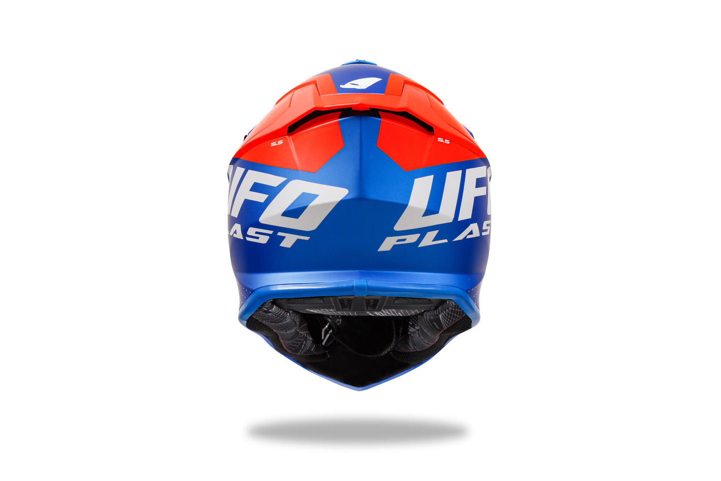 Casco motocross Ufo Plast Intrepid Casco Interpid S blu arancione