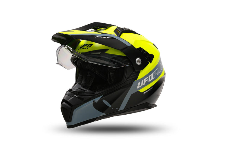 Ufo plast casco enduro aries casco aries l amarillo negro