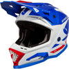 Casco motocross Ufo Plast Echus Casco Echus XS Blu Bianco Rosso