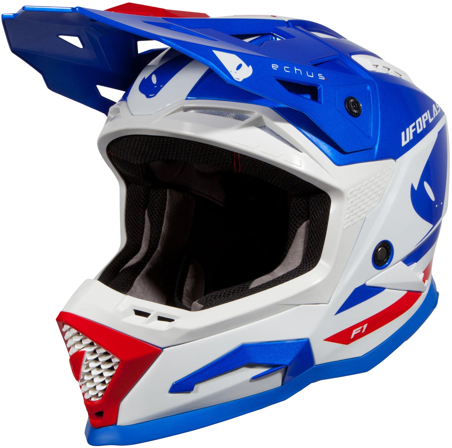 Casco motocross Ufo plast casco echus echus l azul blanco rojo