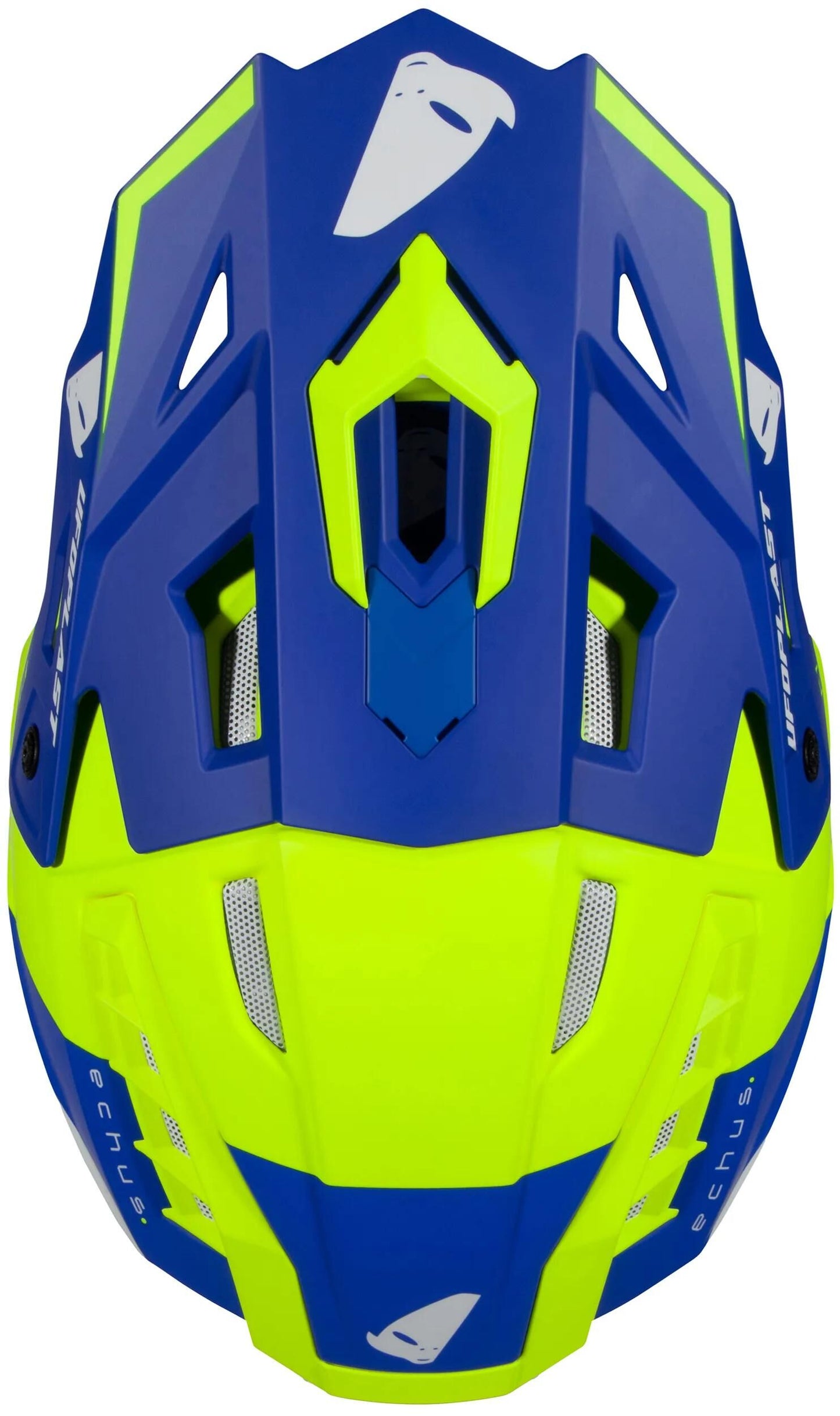 Casco motocross Ufo plast echus casco echus m blu giallo. Matt