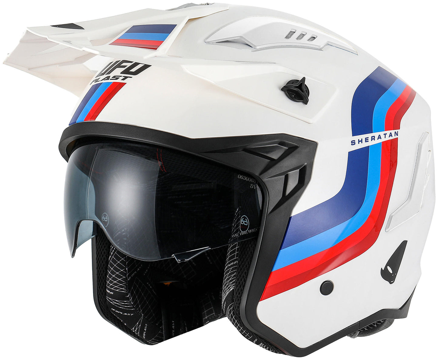 Casco Ufo Plast Sheratan Jet casco Sheratan XL blanco rojo azul