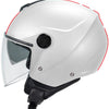 Casco jet Ufo plast casco nixie casco ufo nixie jet bianco rosso gr. s